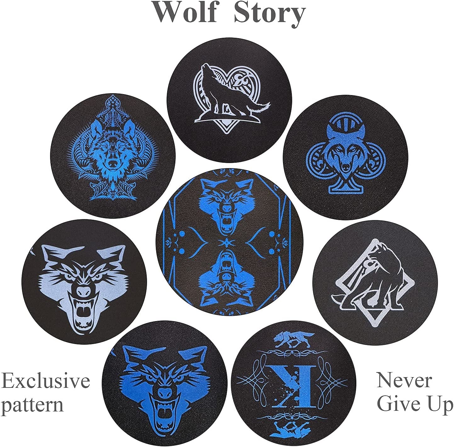 Waterproof Playing Cards, Plastic Playing Cards, Deck of Cards, Gift Poker Cards (Black Wolf)