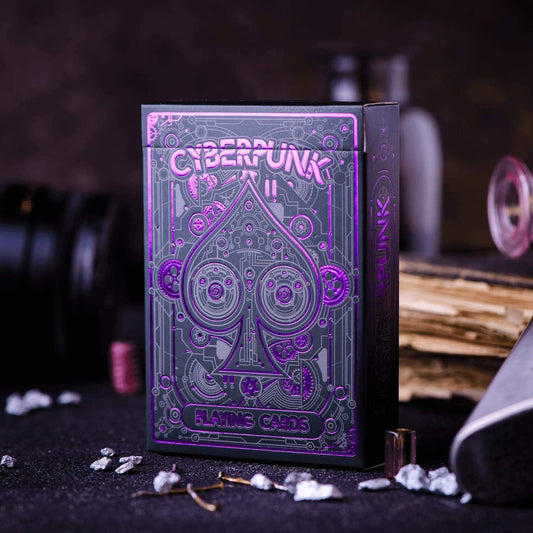 Cyberpunk Purple Cardistry Cards, Kids & Adults Black Deck with E-Book, Unique Cyberpunk Poker Cards